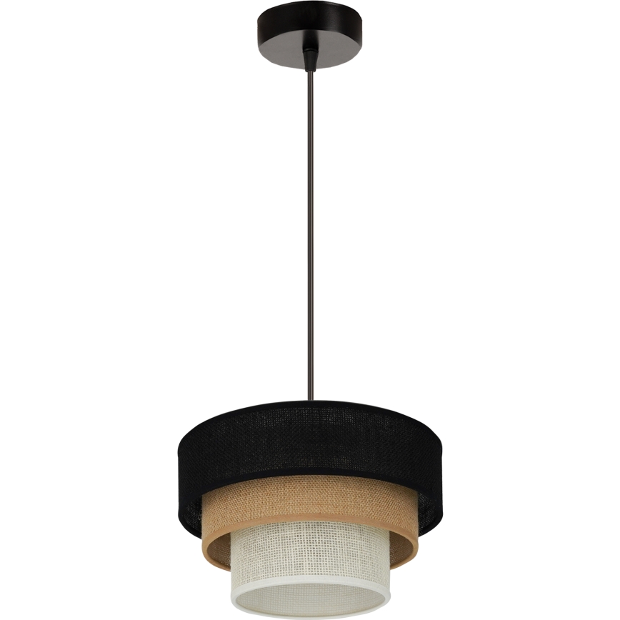 Brilagi - Lestenec na vrvici ASPEN LUNETA 1xE27/15W/230V pr. 25 cm črna/bež/krem barva