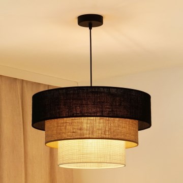 Brilagi - Lestenec na vrvici ASPEN LUNETA 1xE27/15W/230V pr. 45 cm črna/bež/krem barva