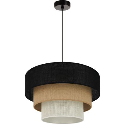 Brilagi - Lestenec na vrvici ASPEN LUNETA 1xE27/15W/230V pr. 45 cm črna/bež/krem barva