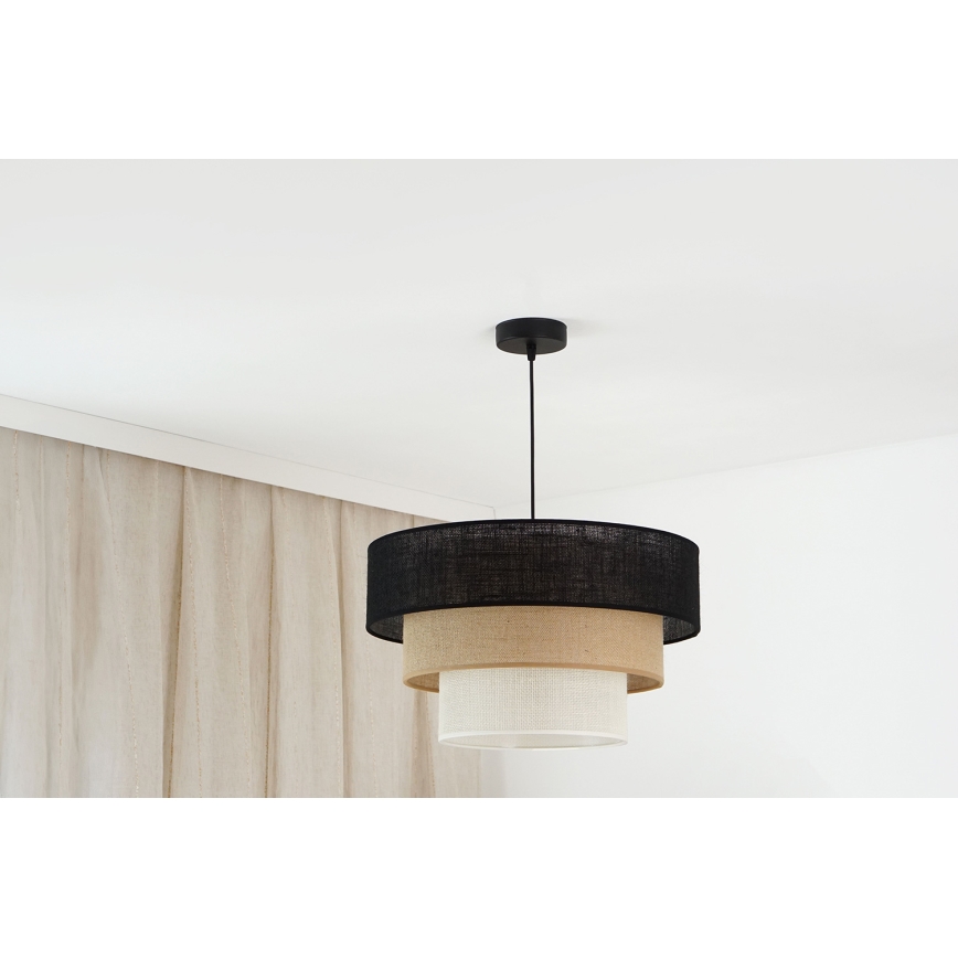 Brilagi - Lestenec na vrvici ASPEN LUNETA 1xE27/15W/230V pr. 45 cm črna/bež/krem barva