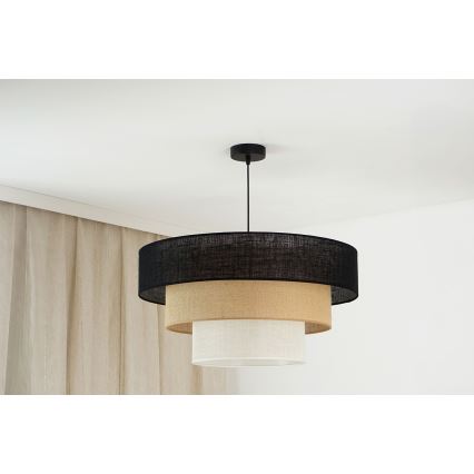 Brilagi - Lestenec na vrvici ASPEN LUNETA 1xE27/15W/230V pr. 60 cm črna/bež/krem barva