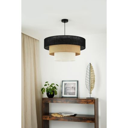 Brilagi - Lestenec na vrvici ASPEN LUNETA 1xE27/15W/230V pr. 60 cm črna/bež/krem barva