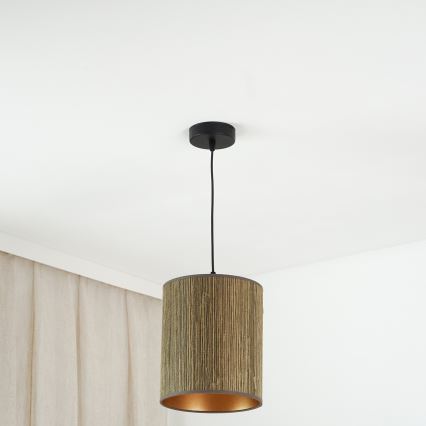 Brilagi - Lestenec na vrvici BOSTON ROLLER 1xE27/15W/230V pr. 21 cm slama rjava/zlata