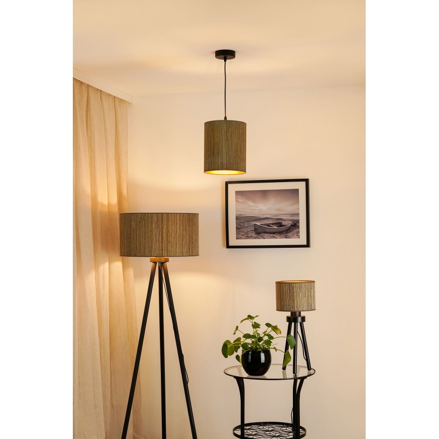 Brilagi - Lestenec na vrvici BOSTON ROLLER 1xE27/15W/230V pr. 21 cm slama rjava/zlata