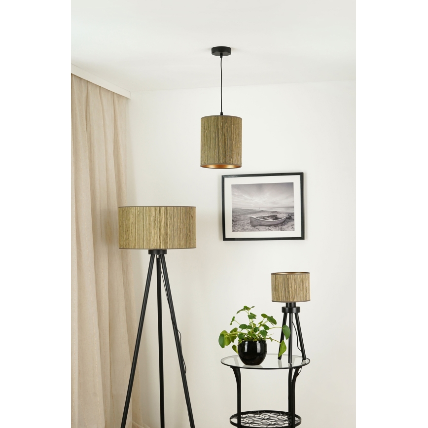 Brilagi - Lestenec na vrvici BOSTON ROLLER 1xE27/15W/230V pr. 21 cm slama rjava/zlata
