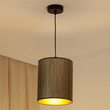 Brilagi - Lestenec na vrvici BOSTON ROLLER 1xE27/15W/230V pr. 21 cm slama rjava/zlata