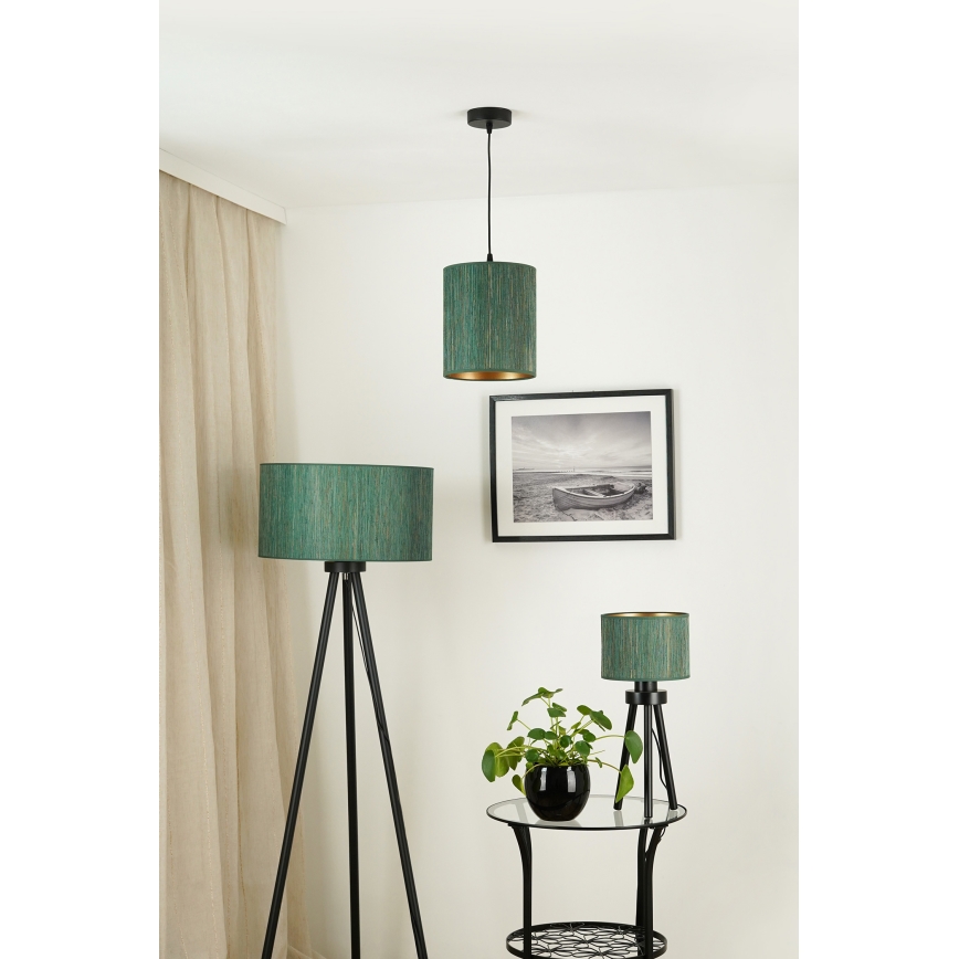 Brilagi - Lestenec na vrvici BOSTON ROLLER 1xE27/15W/230V pr. 21 cm slama zelena/zlata