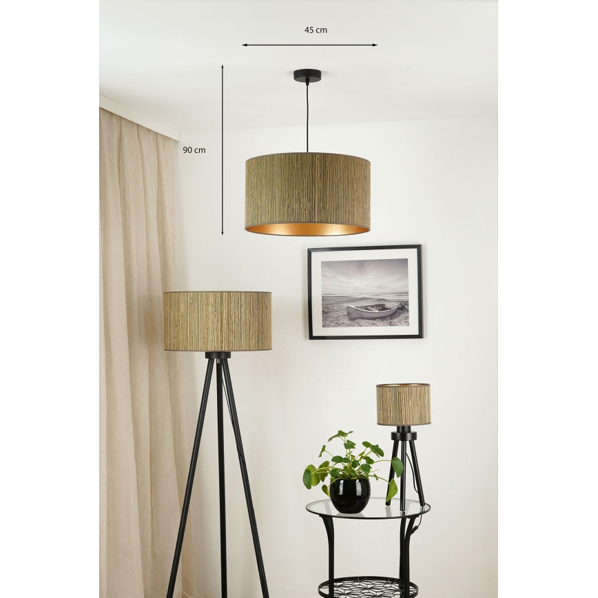 Brilagi - Lestenec na vrvici BOSTON ROLLER 1xE27/15W/230V pr. 45 cm slama rjava/zlata
