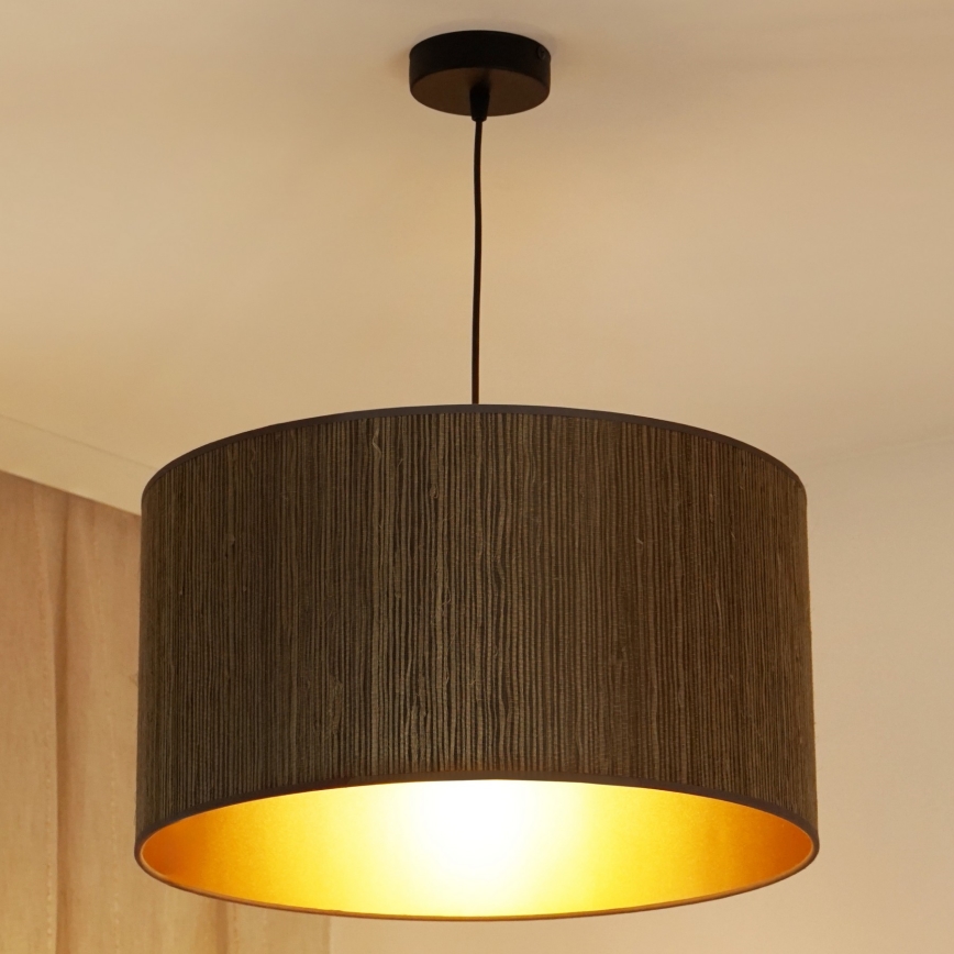 Brilagi - Lestenec na vrvici BOSTON ROLLER 1xE27/15W/230V pr. 45 cm slama rjava/zlata