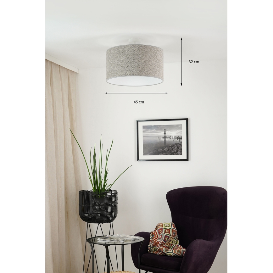 Brilagi - Lestenec na vrvici BOUCLE ROLLER 1xE27/15W/230V pr. 45 cm siva