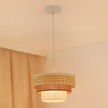 Brilagi - Lestenec na vrvici CEDAR LUNETA 1xE27/15W/230V pr. 25 cm bež/rjava/krem barva