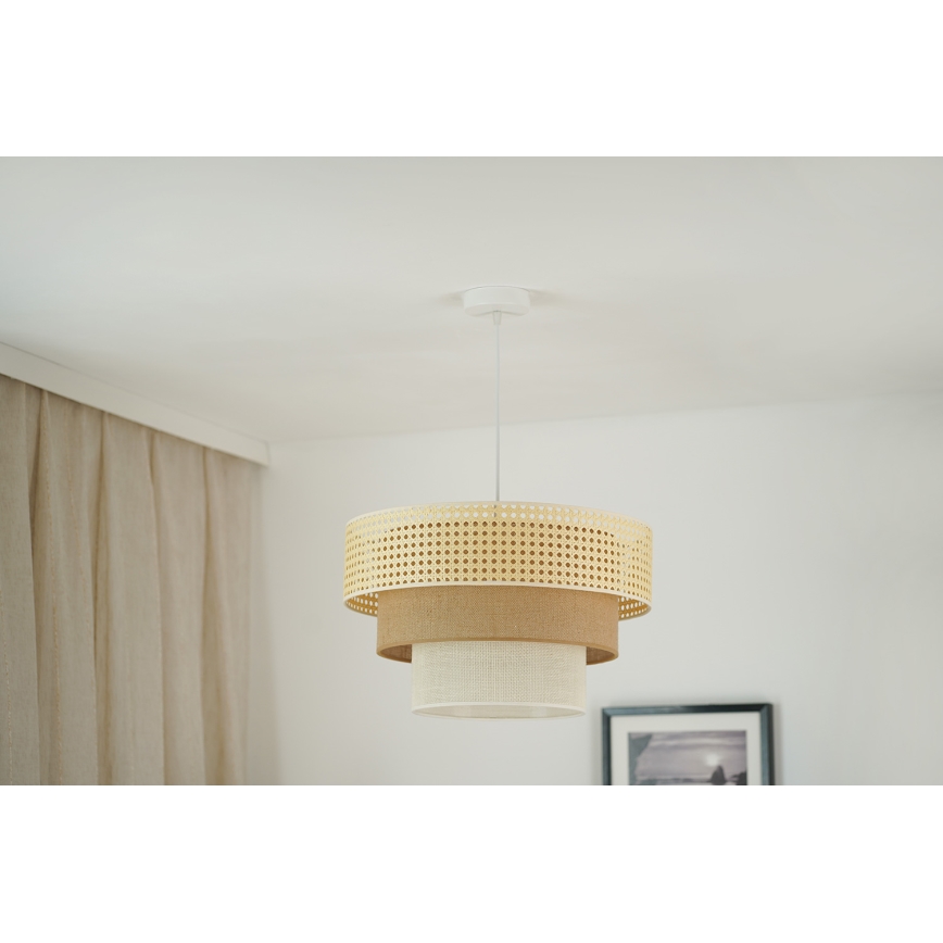 Brilagi - Lestenec na vrvici CEDAR LUNETA 1xE27/15W/230V pr. 45 cm bež/rjava/krem barva