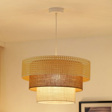 Brilagi - Lestenec na vrvici CEDAR LUNETA 1xE27/15W/230V pr. 45 cm bež/rjava/krem barva
