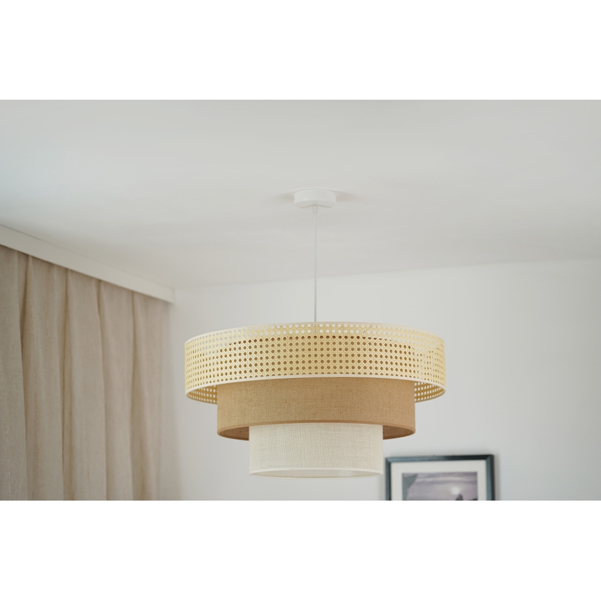 Brilagi - Lestenec na vrvici CEDAR LUNETA 1xE27/15W/230V pr. 60 cm bež/rjava/krem barva