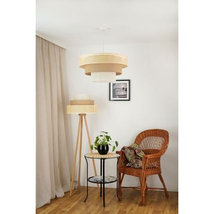 Brilagi - Lestenec na vrvici CEDAR LUNETA 1xE27/15W/230V pr. 60 cm bež/rjava/krem barva