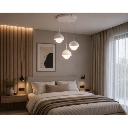 BRILAGI - Lestenec na vrvici COSMO 3xE27/60W/230V bela/zlata