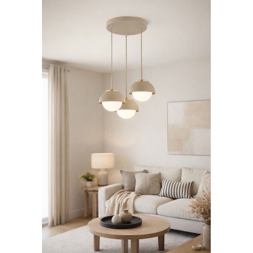 Brilagi - lestenec na vrvici COSMO 3xE27/60W/230V bež/zlata