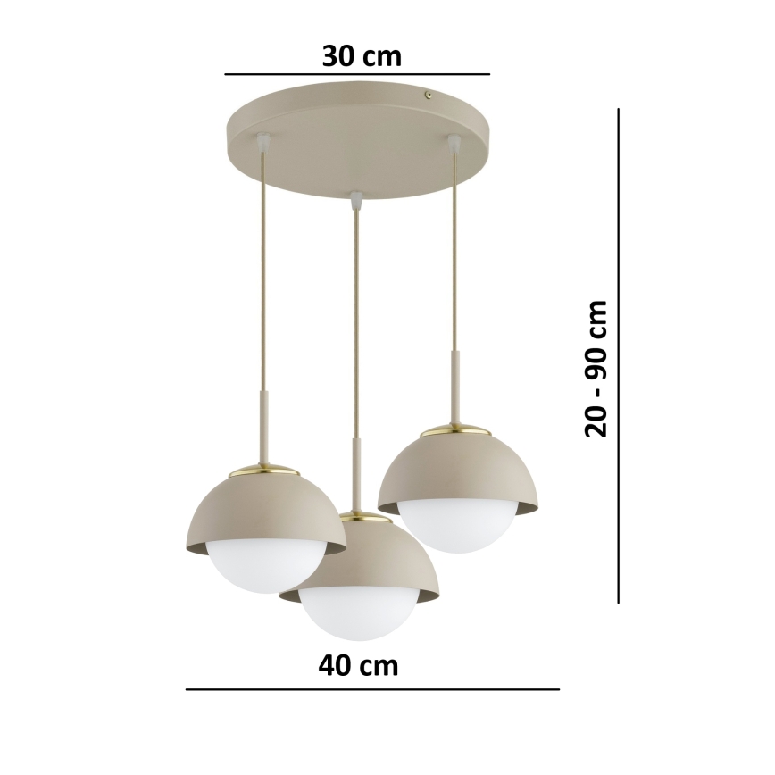 Brilagi - lestenec na vrvici COSMO 3xE27/60W/230V bež/zlata