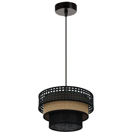 Brilagi - Lestenec na vrvici DAKOTA LUNETA 1xE27/15W/230V pr. 25 cm črna/bež