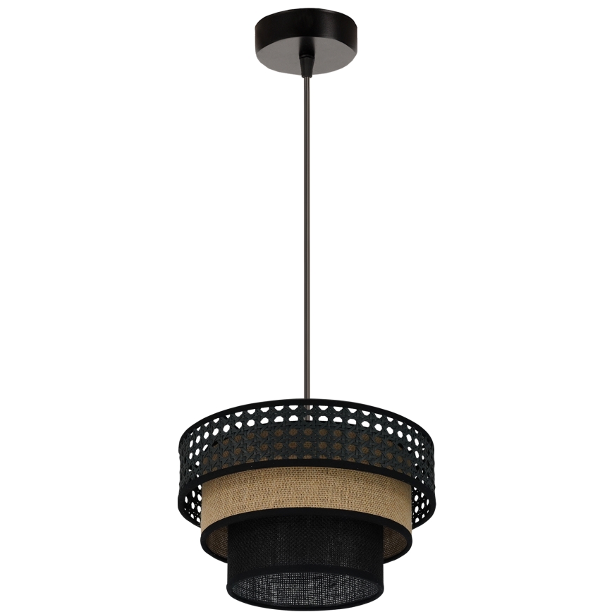 Brilagi - Lestenec na vrvici DAKOTA LUNETA 1xE27/15W/230V pr. 25 cm črna/bež