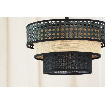 Brilagi - Lestenec na vrvici DAKOTA LUNETA 1xE27/15W/230V pr. 25 cm črna/bež