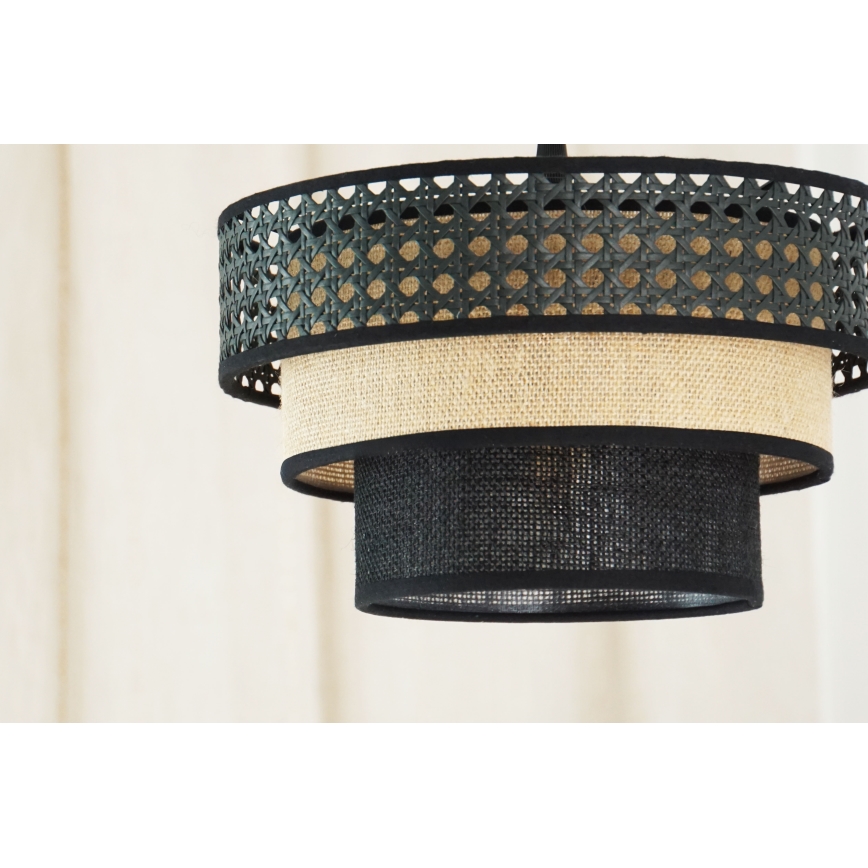 Brilagi - Lestenec na vrvici DAKOTA LUNETA 1xE27/15W/230V pr. 25 cm črna/bež