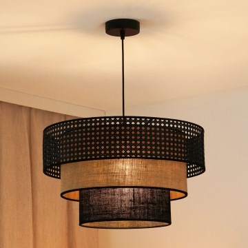 Brilagi - Lestenec na vrvici DAKOTA LUNETA 1xE27/15W/230V pr. 45 cm črna/bež