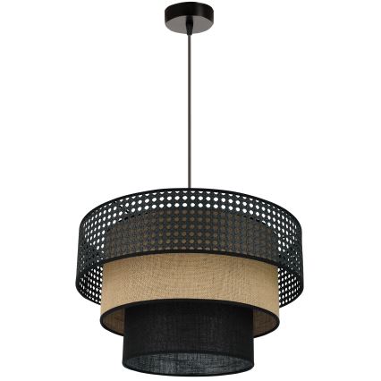 Brilagi - Lestenec na vrvici DAKOTA LUNETA 1xE27/15W/230V pr. 45 cm črna/bež