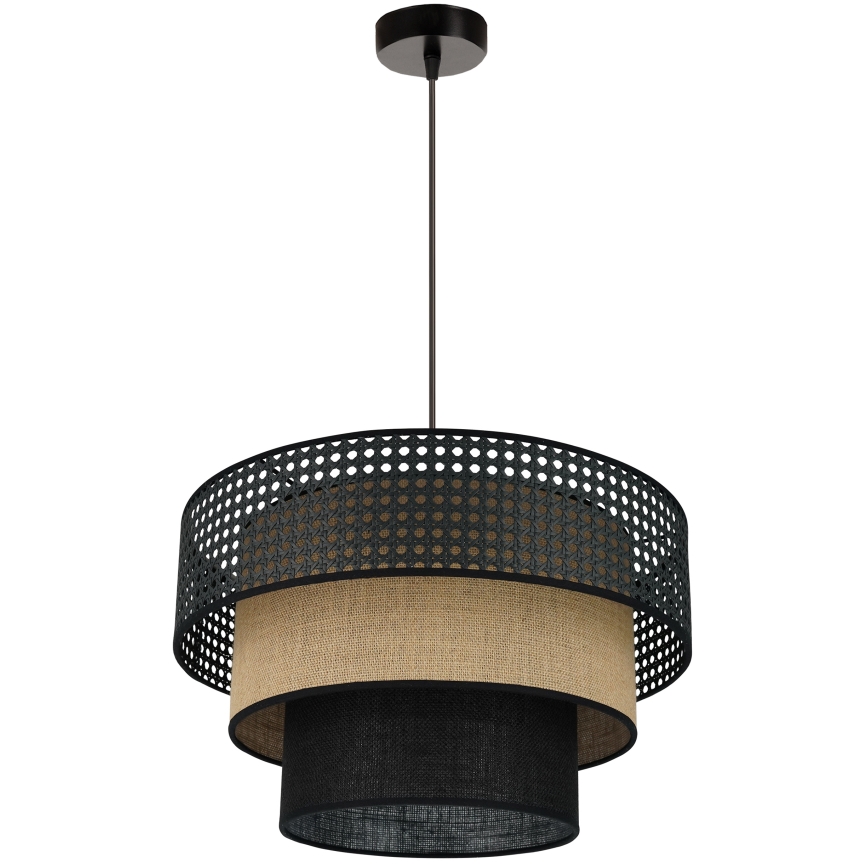 Brilagi - Lestenec na vrvici DAKOTA LUNETA 1xE27/15W/230V pr. 45 cm črna/bež