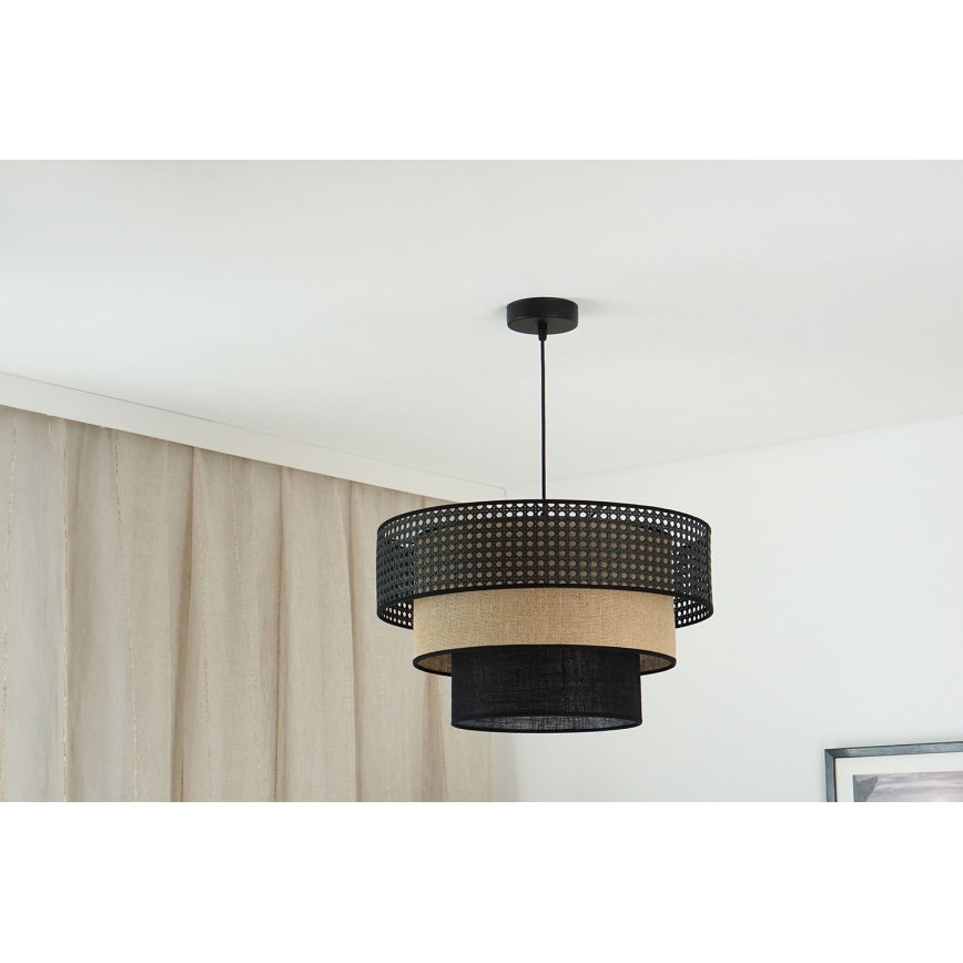 Brilagi - Lestenec na vrvici DAKOTA LUNETA 1xE27/15W/230V pr. 45 cm črna/bež