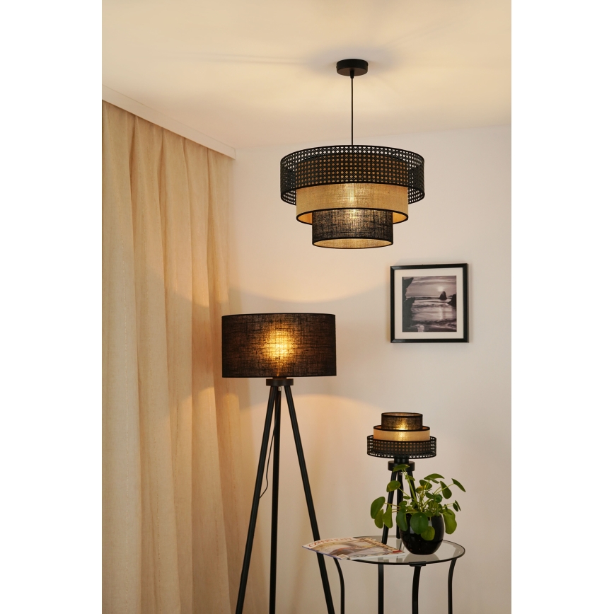 Brilagi - Lestenec na vrvici DAKOTA LUNETA 1xE27/15W/230V pr. 45 cm črna/bež