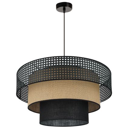 Brilagi - Lestenec na vrvici DAKOTA LUNETA 1xE27/15W/230V pr. 60 cm črna/bež