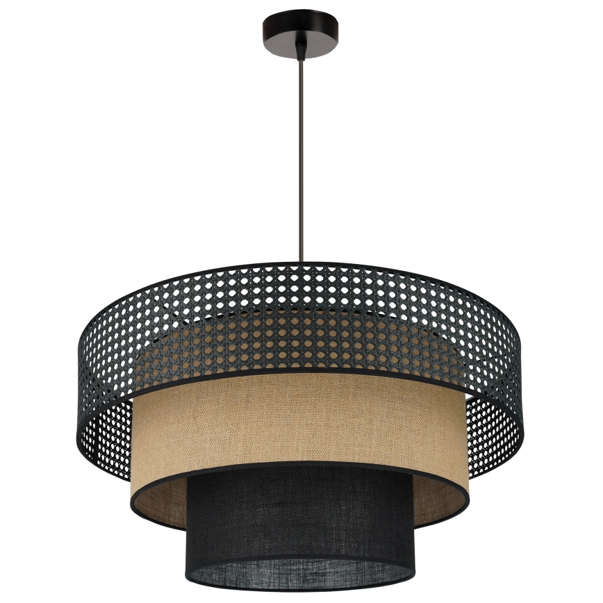 Brilagi - Lestenec na vrvici DAKOTA LUNETA 1xE27/15W/230V pr. 60 cm črna/bež