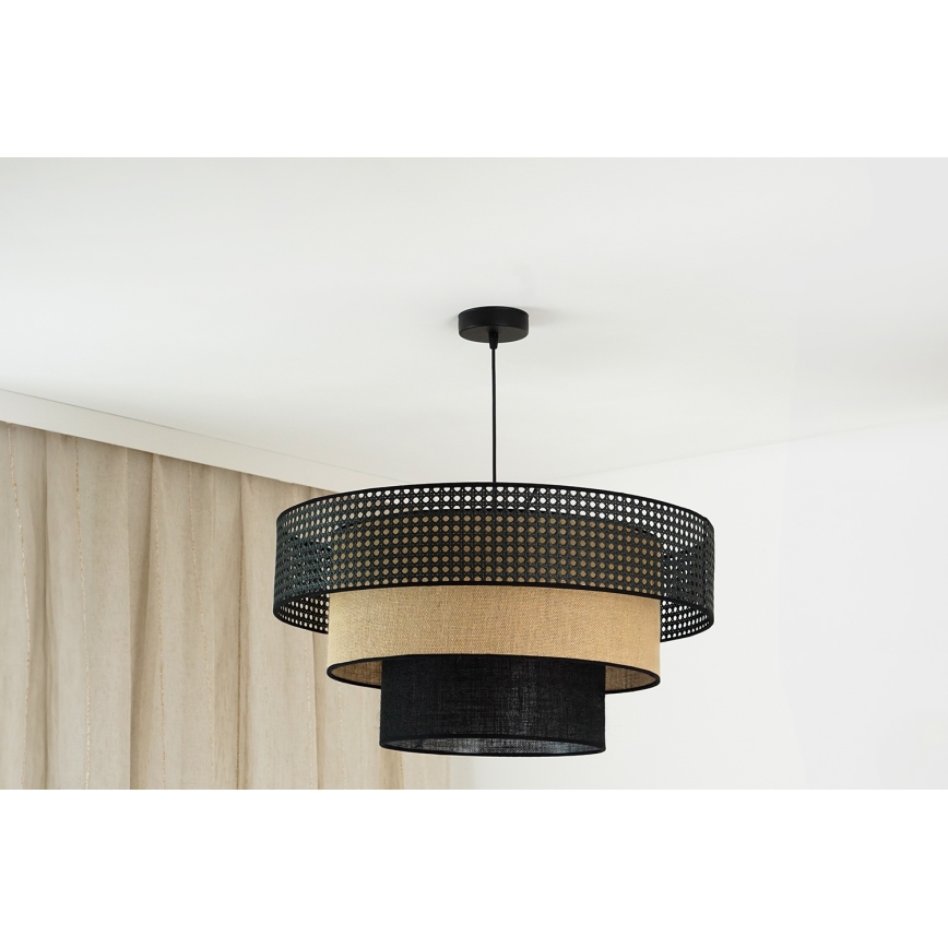 Brilagi - Lestenec na vrvici DAKOTA LUNETA 1xE27/15W/230V pr. 60 cm črna/bež