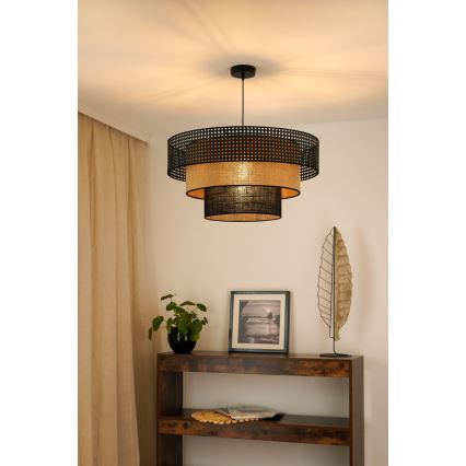 Brilagi - Lestenec na vrvici DAKOTA LUNETA 1xE27/15W/230V pr. 60 cm črna/bež