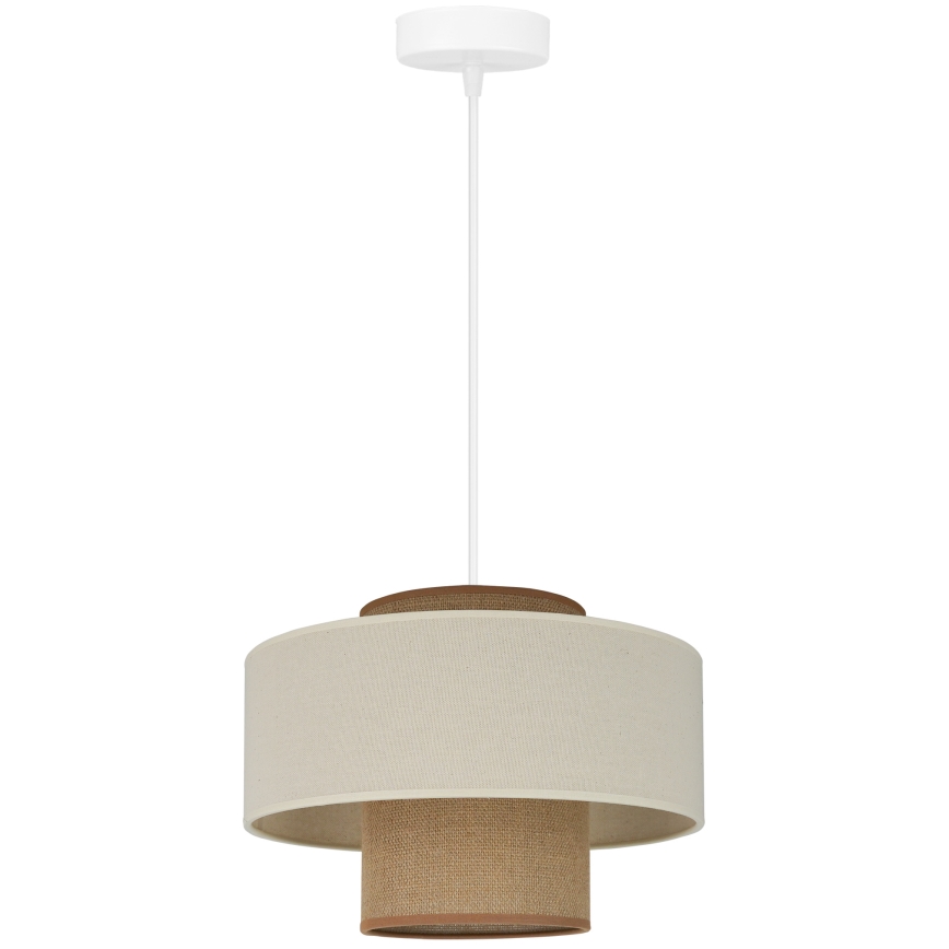 Brilagi - Lestenec na vrvici DALLAS 1xE27/15W/230V pr. 30 cm rjava/krem barva/bela