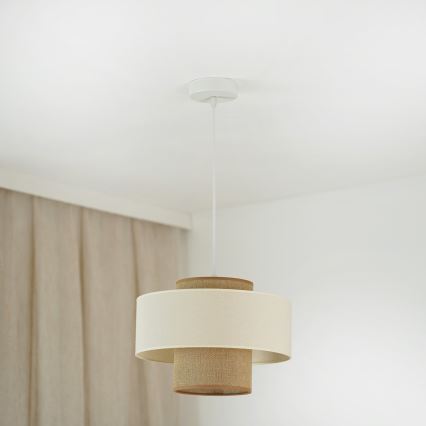 Brilagi - Lestenec na vrvici DALLAS 1xE27/15W/230V pr. 30 cm rjava/krem barva/bela