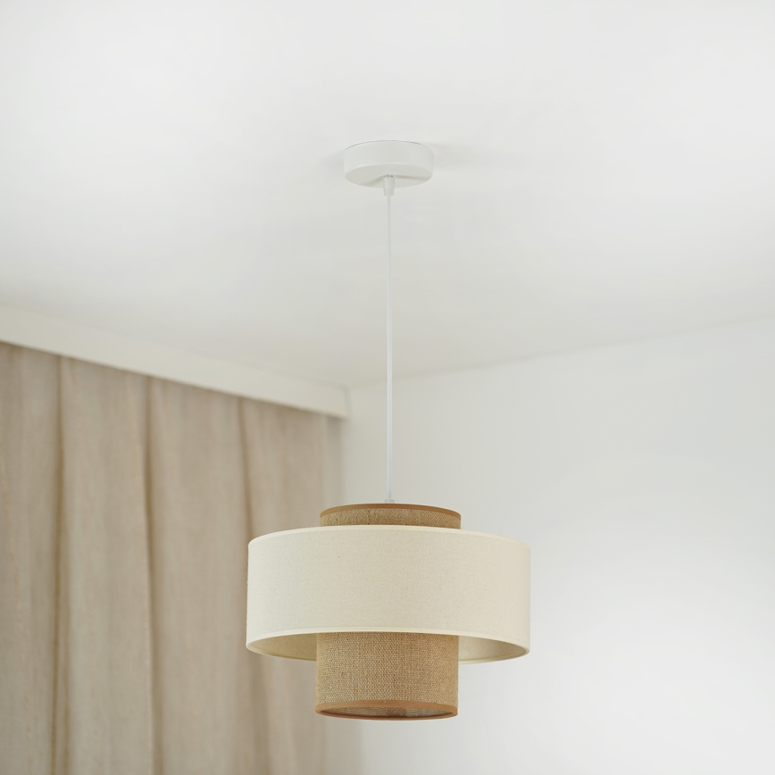 Brilagi - Lestenec na vrvici DALLAS 1xE27/15W/230V pr. 30 cm rjava/krem barva/bela