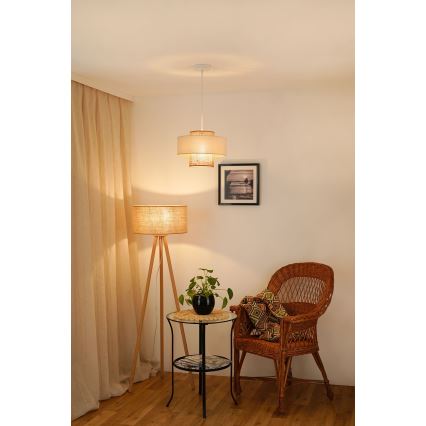 Brilagi - Lestenec na vrvici DALLAS 1xE27/15W/230V pr. 30 cm rjava/krem barva/bela