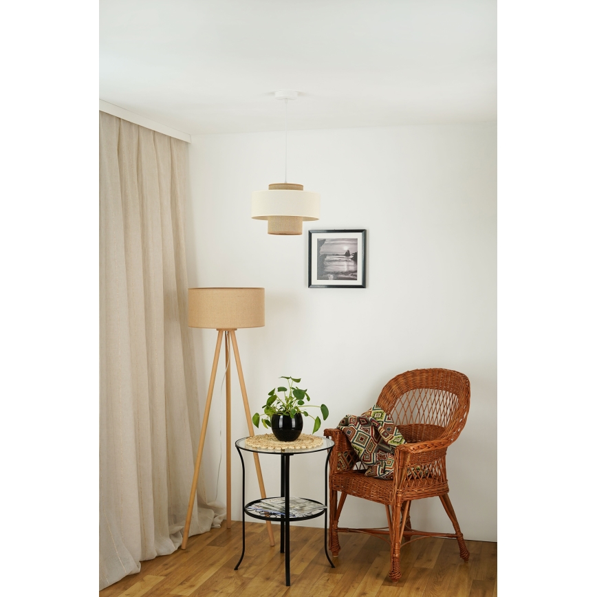 Brilagi - Lestenec na vrvici DALLAS 1xE27/15W/230V pr. 30 cm rjava/krem barva/bela