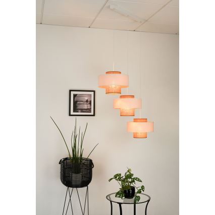 Brilagi - Lestenec na vrvici DALLAS 3xE27/15W/230V rjava/krem barva/bela
