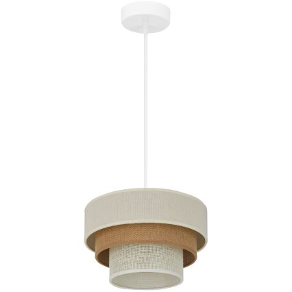 Brilagi - Lestenec na vrvici DENVER LUNETA 1xE27/15W/230V pr. 25 cm bež/rjava/krem barva