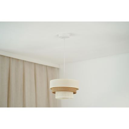 Brilagi - Lestenec na vrvici DENVER LUNETA 1xE27/15W/230V pr. 25 cm bež/rjava/krem barva