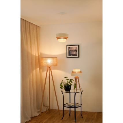 Brilagi - Lestenec na vrvici DENVER LUNETA 1xE27/15W/230V pr. 25 cm bež/rjava/krem barva