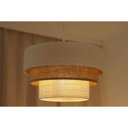 Brilagi - Lestenec na vrvici DENVER LUNETA 1xE27/15W/230V pr. 25 cm bež/rjava/krem barva