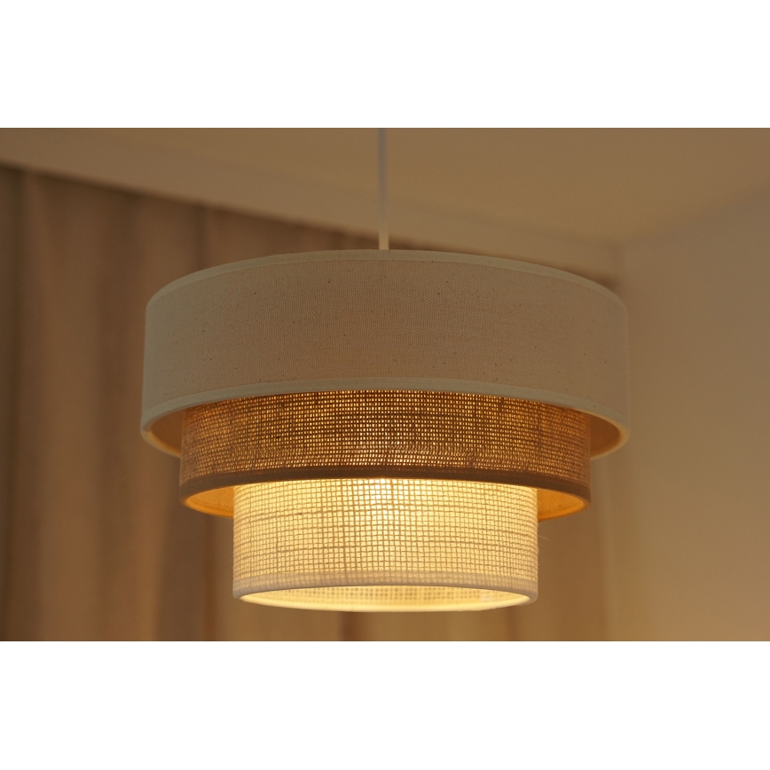 Brilagi - Lestenec na vrvici DENVER LUNETA 1xE27/15W/230V pr. 25 cm bež/rjava/krem barva
