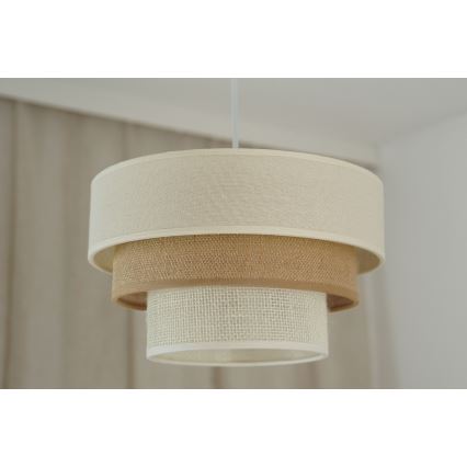 Brilagi - Lestenec na vrvici DENVER LUNETA 1xE27/15W/230V pr. 25 cm bež/rjava/krem barva