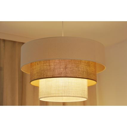 Brilagi - Lestenec na vrvici DENVER LUNETA 1xE27/15W/230V pr. 45 cm bež/rjava/krem barva