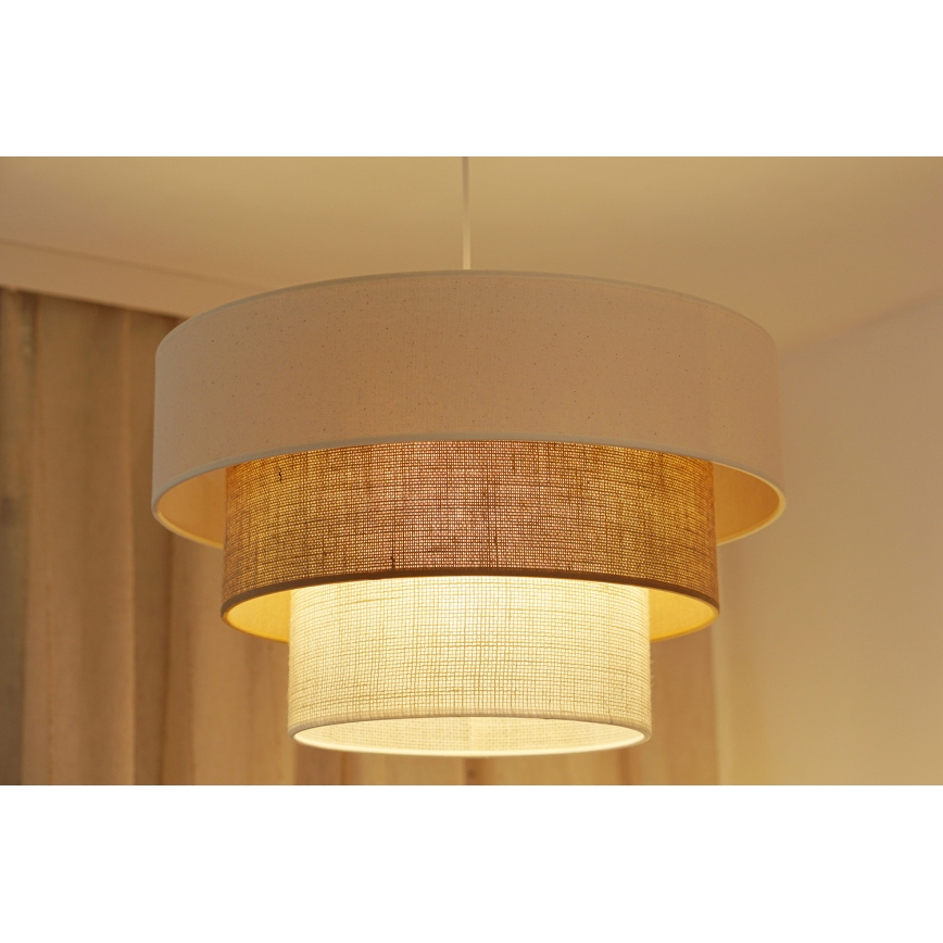 Brilagi - Lestenec na vrvici DENVER LUNETA 1xE27/15W/230V pr. 45 cm bež/rjava/krem barva