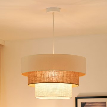 Brilagi - Lestenec na vrvici DENVER LUNETA 1xE27/15W/230V pr. 45 cm bež/rjava/krem barva